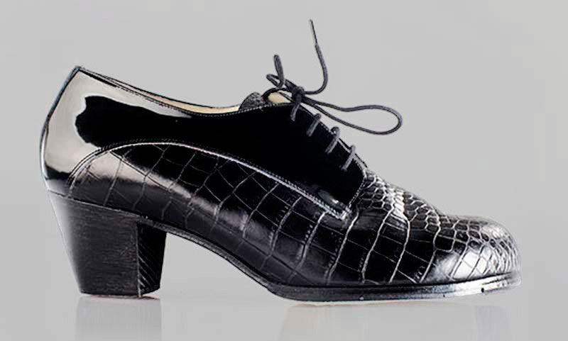 Professional Flamenco Shoe Combined Coco and Black Patent Leather