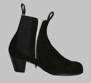 Bota Flamenco Profesional Ante Negra con Cremallera