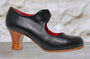 Professional flamenco dance shoe, black leather