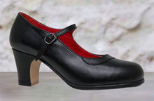 Chaussure de danse flamenco professionnelle, cuir noir
