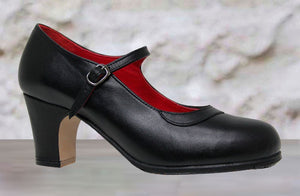 Zapato de baile flamenco profesional piel negro