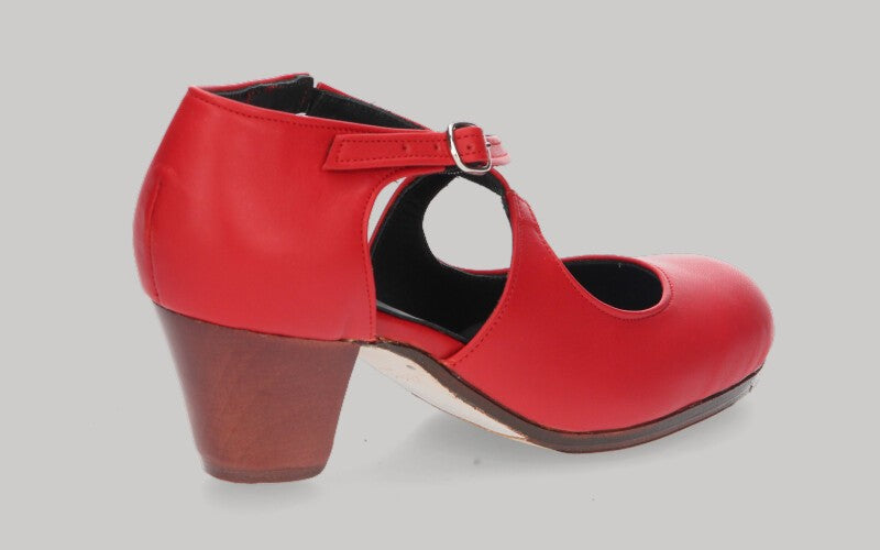 Zapato de Baile Flamenco y Danza Española Piel Rojo