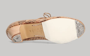 Zapato de baile Flamenco Profesional Piel Fantasía Serpiente con Cordones