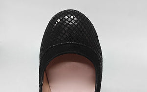 Chaussure de danse flamenco professionnelle en peau de serpent noire avec lacets