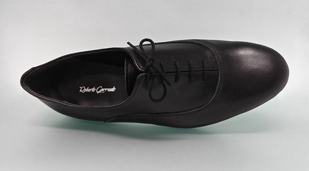 Chaussure de danse flamenco professionnelle noire à talon bas