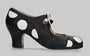 Zapato de baile flamenco profesional combinado piel negro y blanco