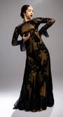 Flamenco dress with black tulle root print