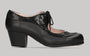 Zapato de baile flamenco profesional combinado en piel negro y fantasía