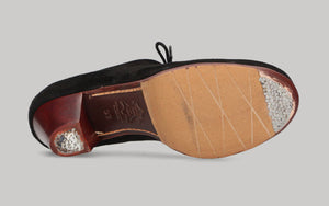 Professional black suede flamenco dance shoe with laces