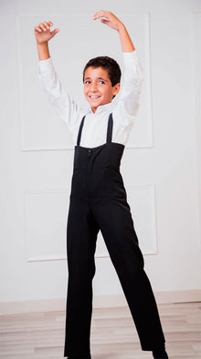 Black Flamenco Pants for Boys with Elastic Suspenders