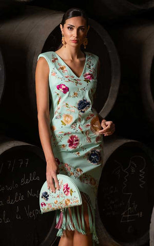 Robe Oloroso brodée de fleurs de châle de Manille