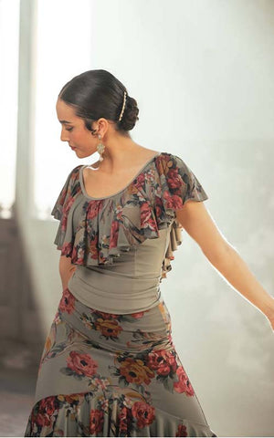 Brenet Flamenco Top in Black and Polka Dots