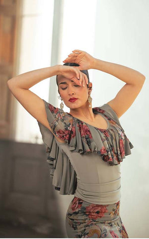 Brenet Flamenco Top in Black and Polka Dots