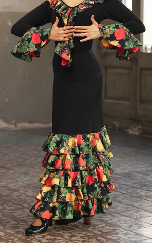 Jupe flamenco Zagra à 5 volants imprimés
