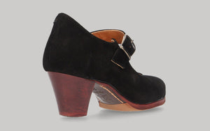 Professional black suede flamenco dance shoe