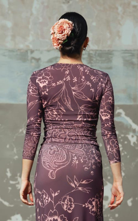 Top Flamenco Berre Punto Elástico Estampado