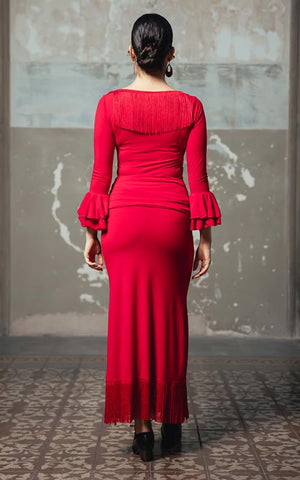 Falda Flamenco con apertura Lateral y Flecos