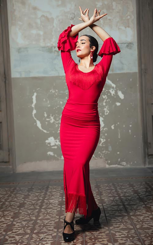 Falda Flamenco con apertura Lateral y Flecos