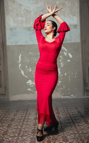 Falda Flamenco con apertura Lateral y Flecos