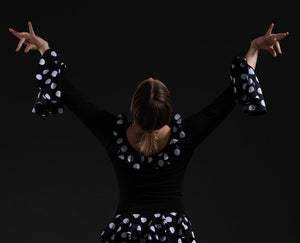 Top Flamenco negro Lola Con Volantes De Lunares