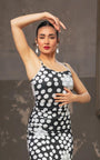 Haut flamenco noir à pois blancs