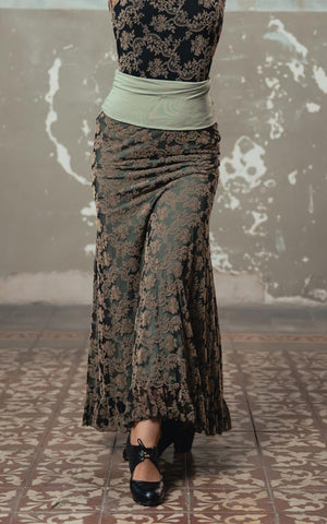 Jupe cabriole flamenco en tulle élastique avec ceinture, plusieurs couleurs au choix