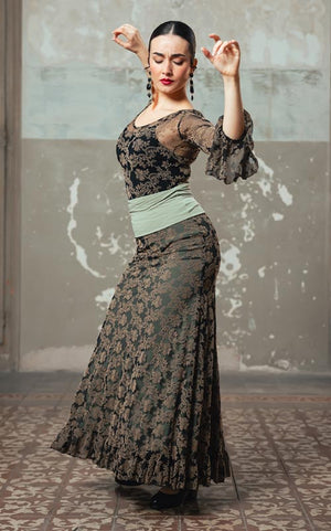 Jupe cabriole flamenco en tulle élastique avec ceinture, plusieurs couleurs au choix