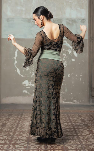 Jupe cabriole flamenco en tulle élastique avec ceinture, plusieurs couleurs au choix