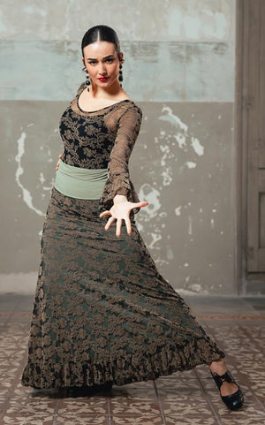 Jupe cabriole flamenco en tulle élastique avec ceinture, plusieurs couleurs au choix