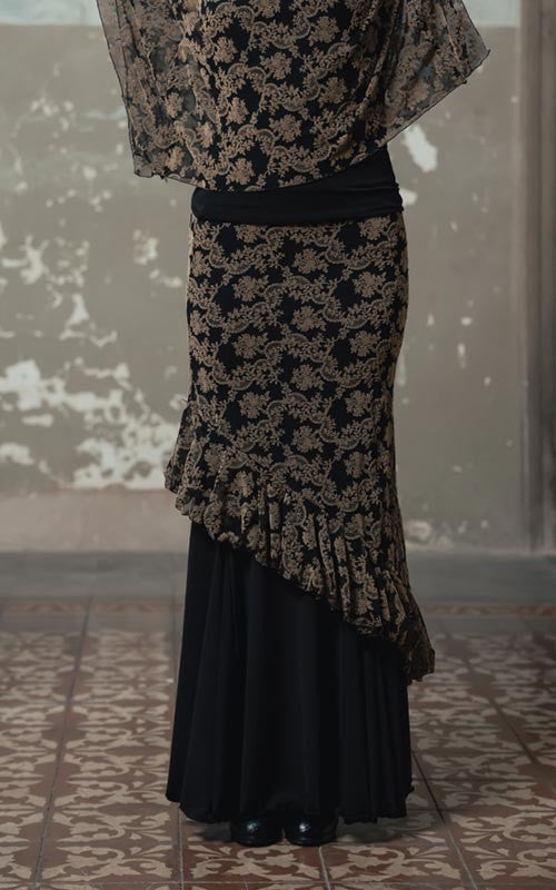 Jupe asymétrique en tulle élastique Flamenco Vita - Superskirt