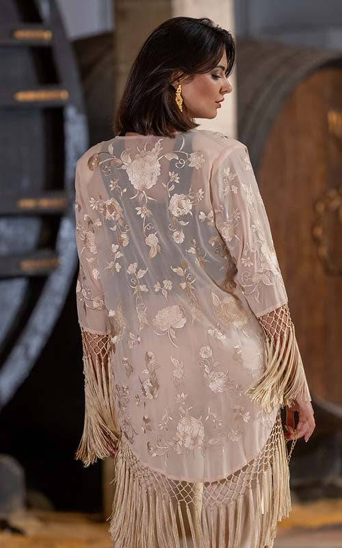 Amorous Jacket Embroidered with Matching Shawl Flowers