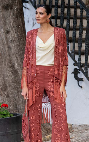 Amorous Jacket Embroidered with Matching Shawl Flowers