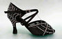 Satin ballroom dance shoe with crystal rhinestones