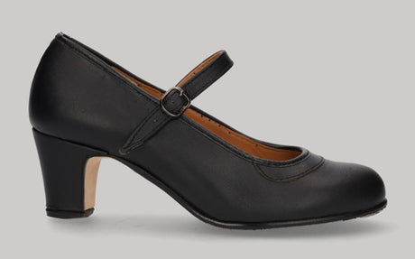 Chaussure semi-professionnelle en cuir noir avec boucle