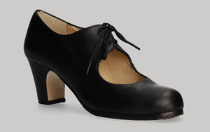 Semi-professional flamenco dance shoe, black leather