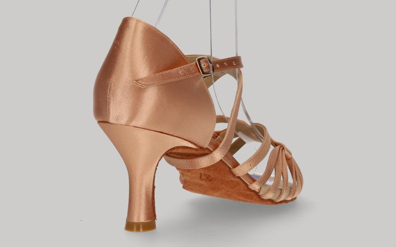 Chaussure de danse de salon en satin champagne