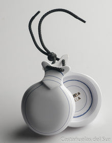 Castañuela Capricho Blanco Veteado Azul Caja Doble