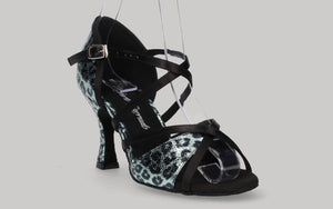 Chaussure de danse de salon fantaisie à imprimé animal vert métallisé