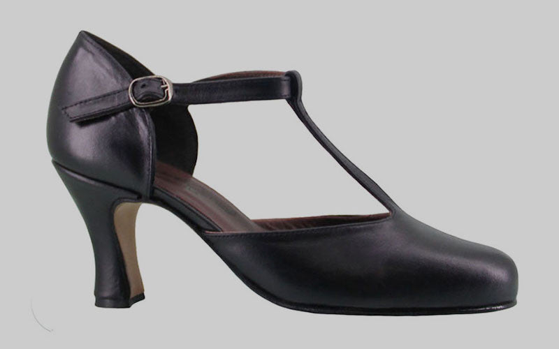 Chaussures de danse de salon en cuir noir