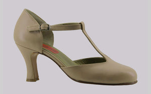 Beige Leather Ballroom Dance Shoe
