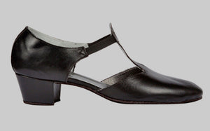 Chaussure de danse en cuir noir type Chapín 3 cm.