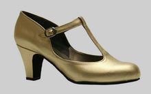 Closed Ballroom Dance Shoe in Gold Leather