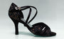 Black and glitter combination ballroom dance shoe