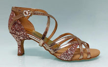 Chaussure de danse de salon combinée métallique et pailletée