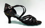 Black and glitter combination ballroom dance shoe.
