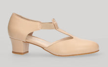 Beige Leather Ballroom Dance Shoe Chapín Type 3 cm.