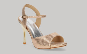 Chaussure de danse de salon et de tango en or métallisé fantaisie