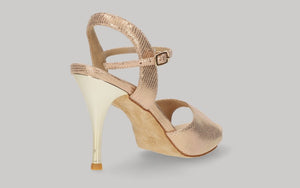 Chaussure de danse de salon et de tango en or métallisé fantaisie