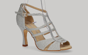 Zapato para Baile de Salón en Fantasía Glitter Color Plata