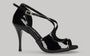 Black patent leather ballroom and tango dancing shoe